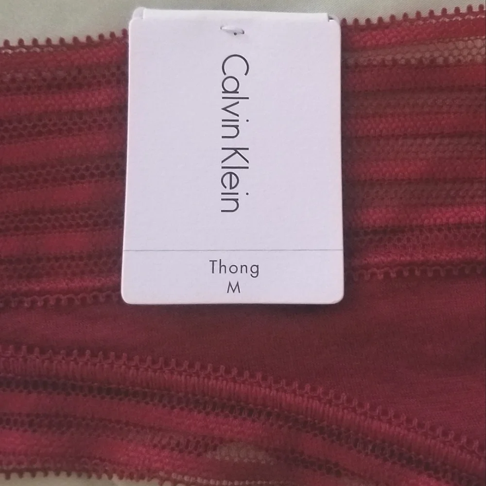 Calvin Klein Modal Stretch Thong Panty Burgundy Sz M NWT